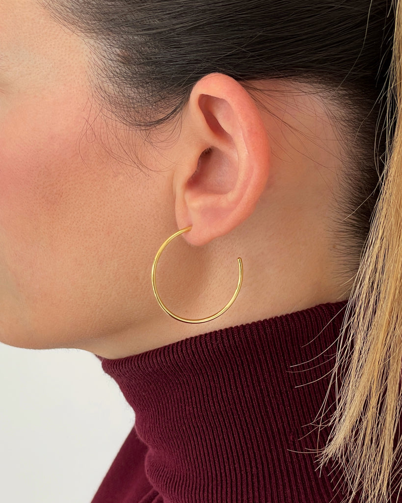 large hoops silver gold plated aros grandes plata baño de oro