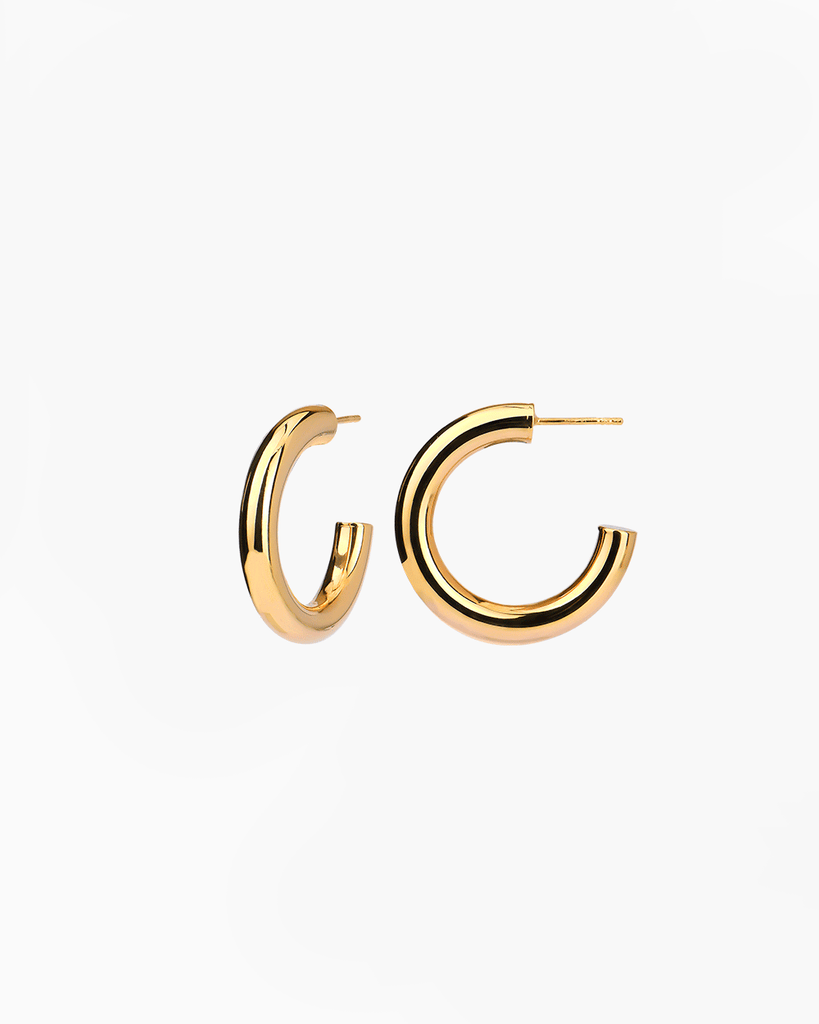 medium bold thick silver hoops gold plating aros gordos plata con oro plata