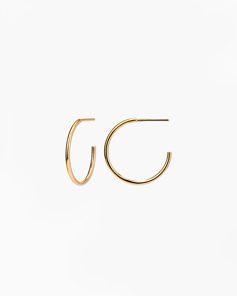 medium hoops silver gold plated aros medianos plata baño de oro