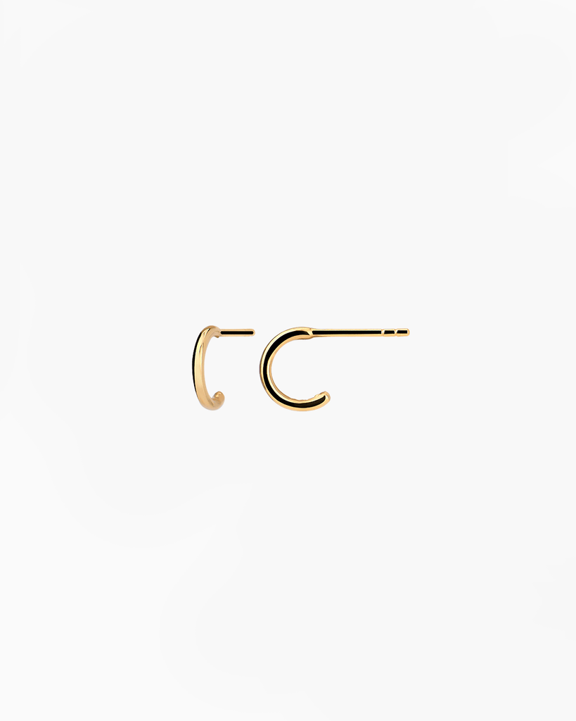 mini hoops silver gold plated aros pequeños plata baño de oro